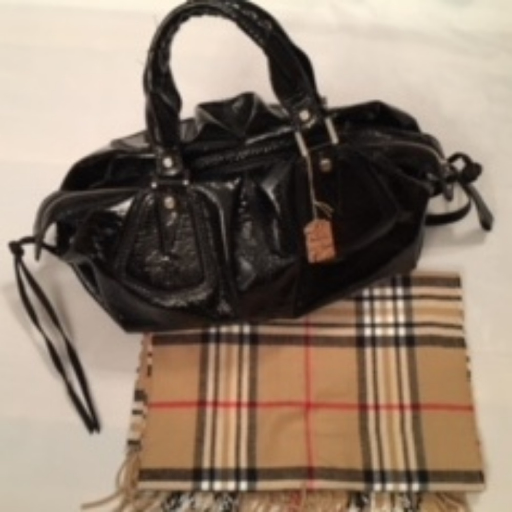 NWT - Francesco  Leather Sachel Bag w Bonus Scarf
